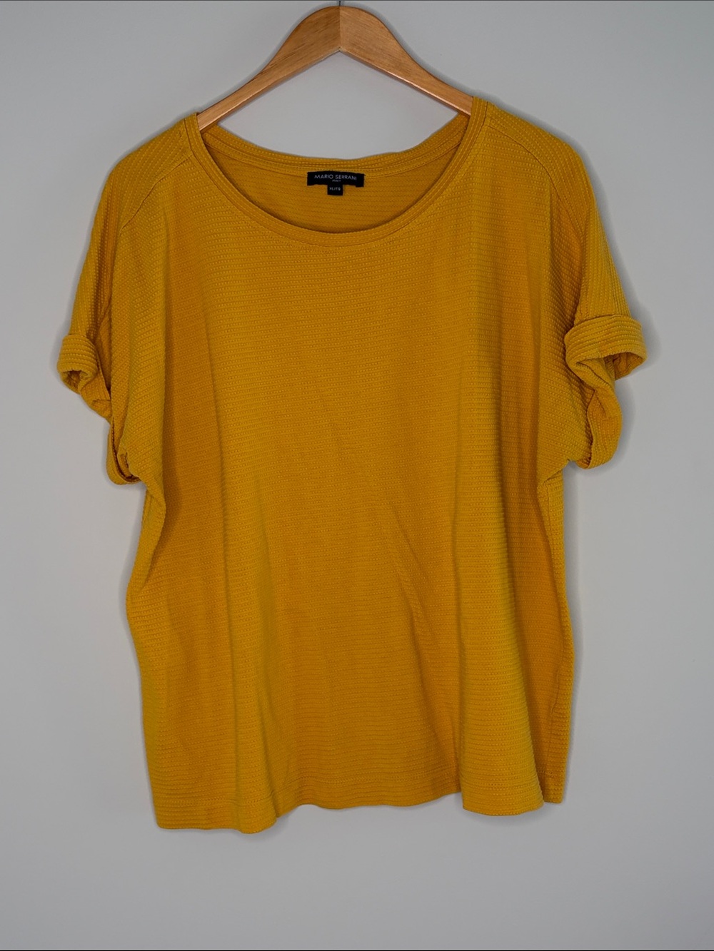 Mario Serrani Mustard Short Sleeve Knit Tee XL